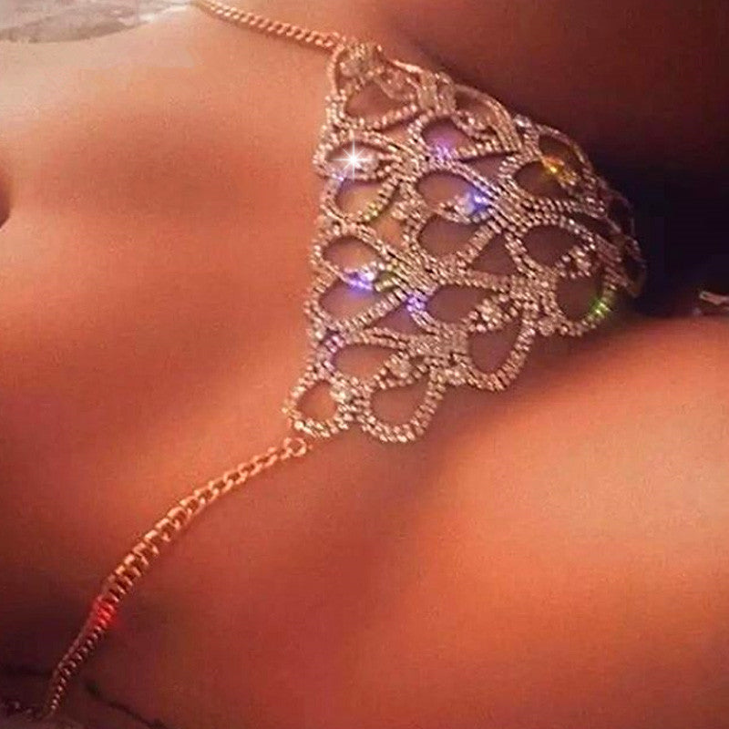 Bikini meets hot sparkly diamond panties, no, it's not real, but dang, they are sexy!