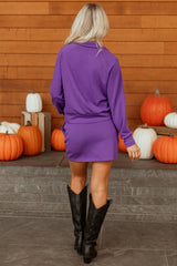 Wisteria Half Zip Sporty Pullover Mini Skirt 2pcs Outfit