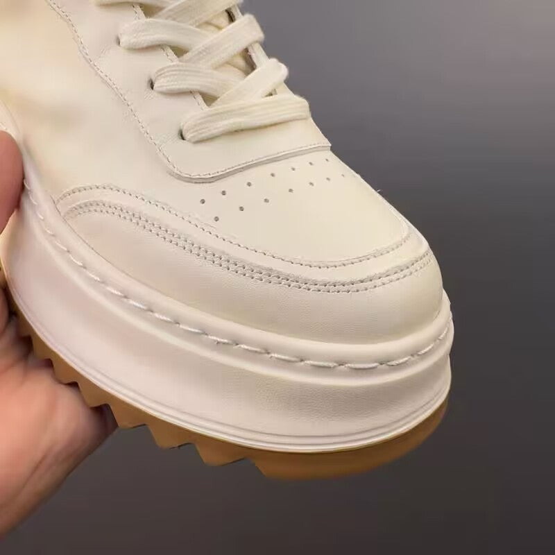 Leather White Shoes Male Retro Casual Shoes